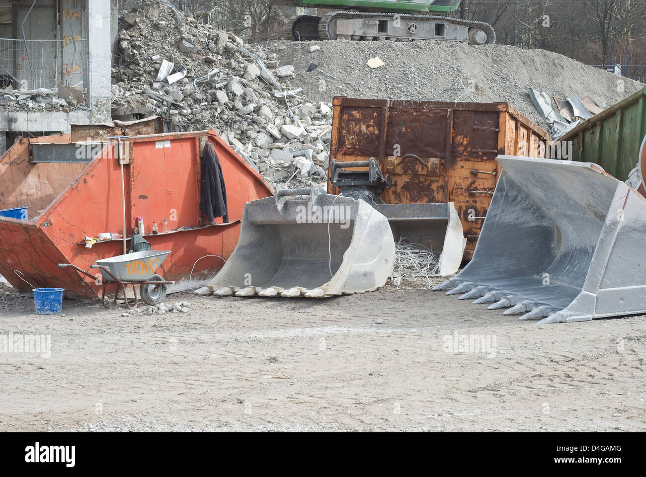 Heavy Machinery as Demolition Construction Site Equipment Stock Photo
