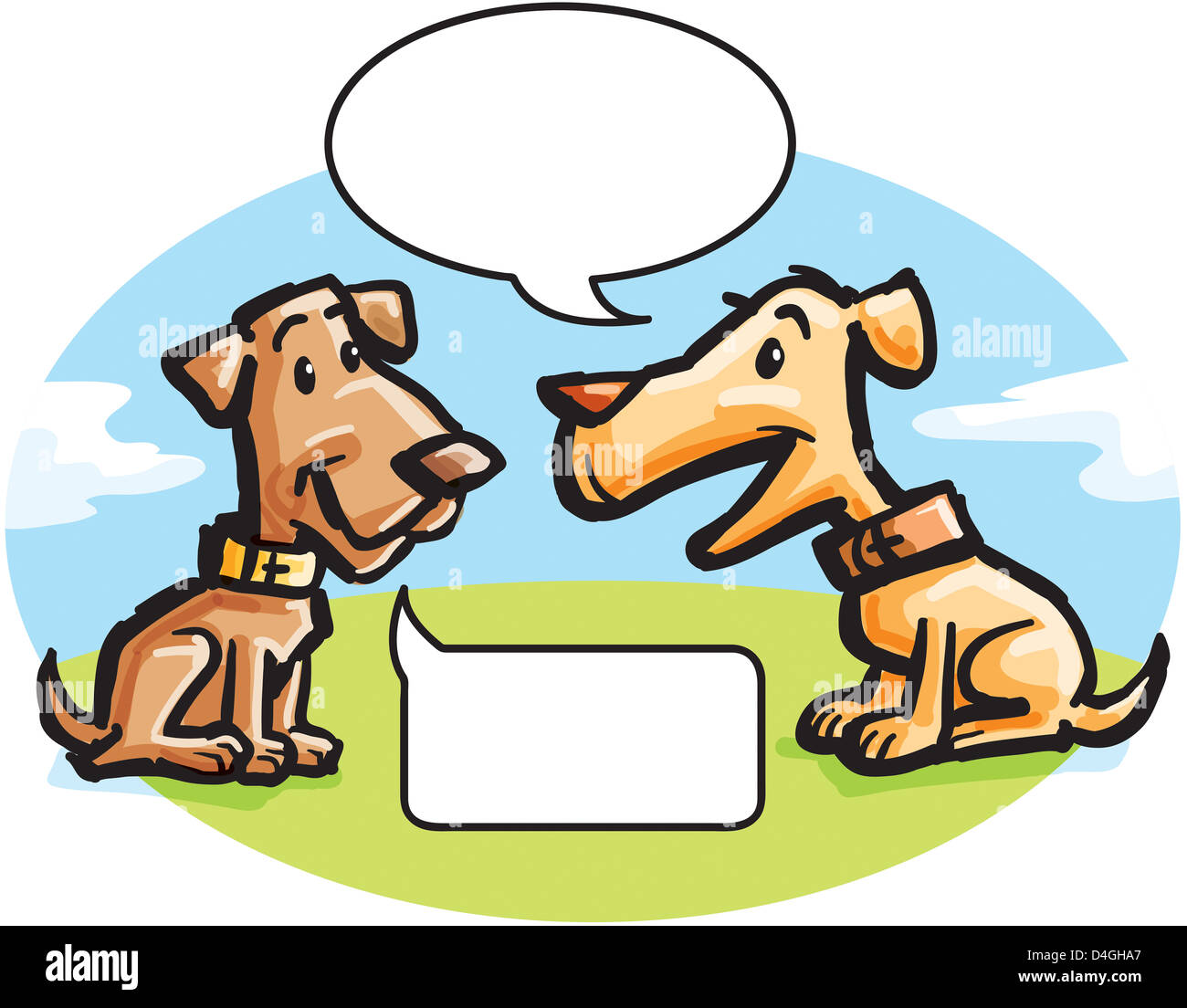 Two dogs talking Stock Photo Alamy