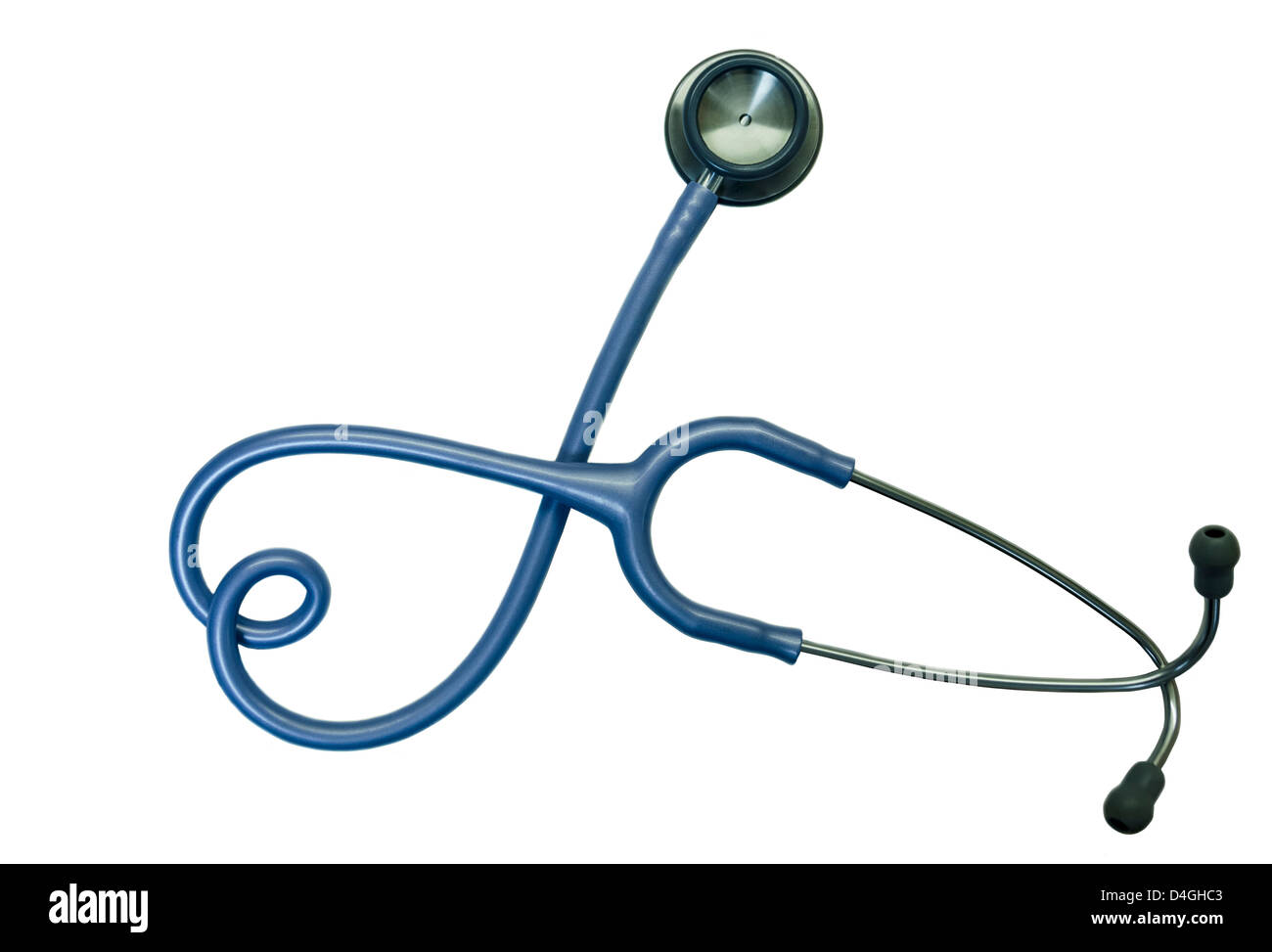 Blue stethoscope with heart shape on white background Stock Photo - Alamy