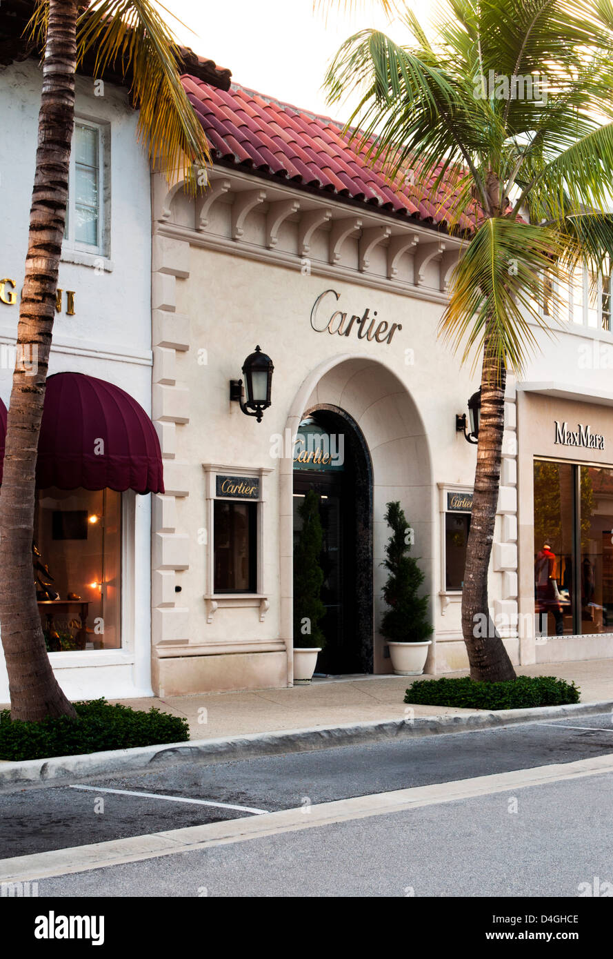 Cartier storefront, Worth Avenue, West Pam Beach Florida Stock Photo