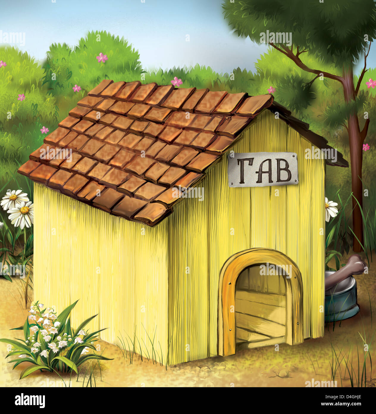 Yellow Dog House Stock Photo Alamy