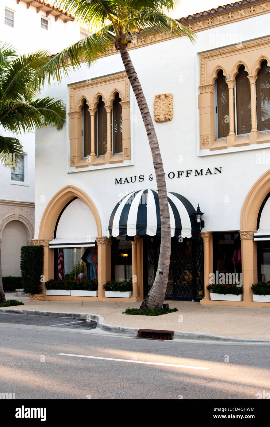 Maus & Hoffman storefront, Worth Avenue, West Pam Beach Florida Stock Photo