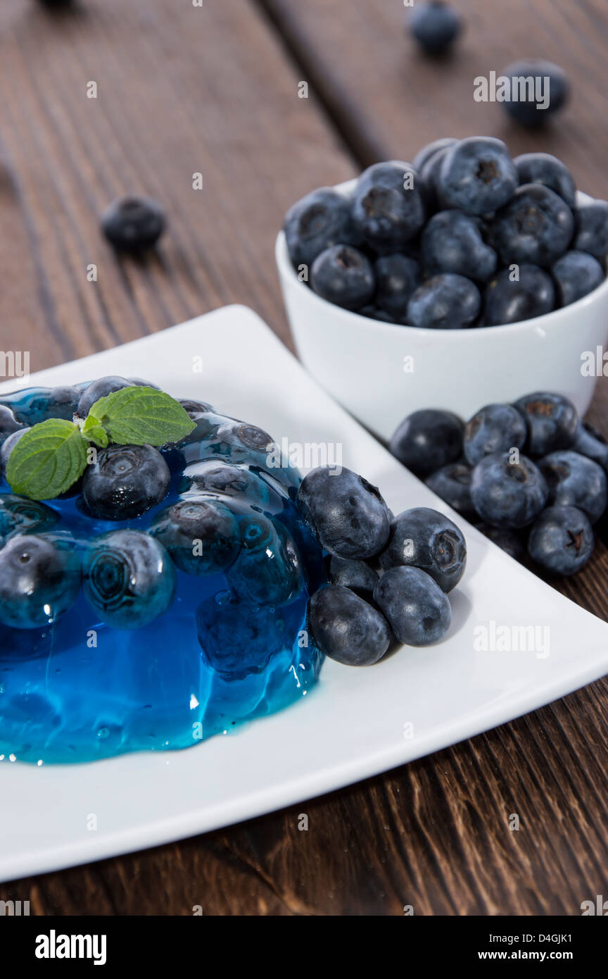 Blueberry Jello with fresh fruits Stock Photo Alamy