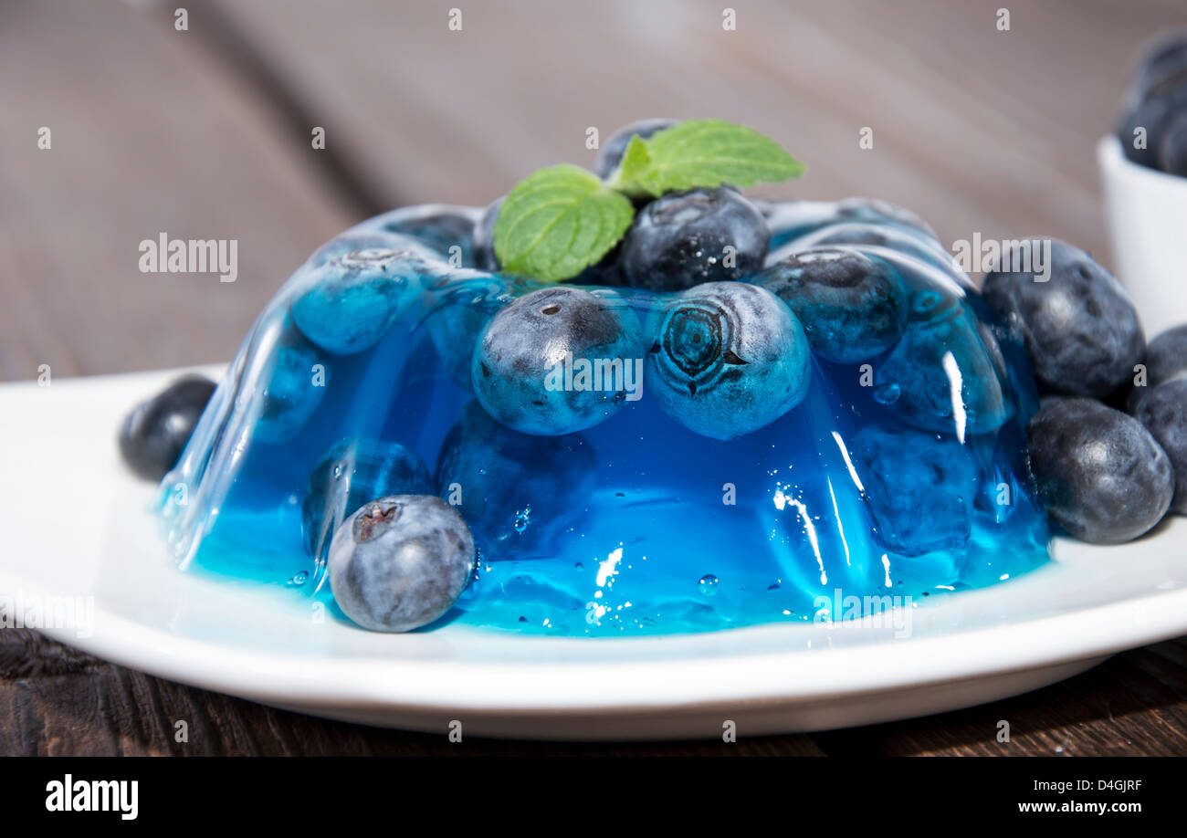 Blueberry Jello with fresh fruits Stock Photo Alamy