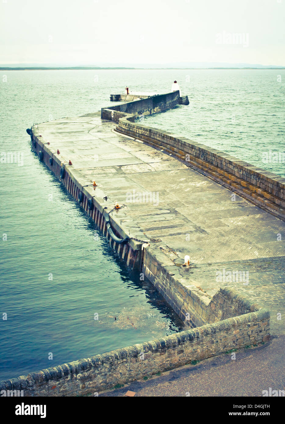 Concrete jetty at Burghead harbour in Scotland Stock Photo Alamy
