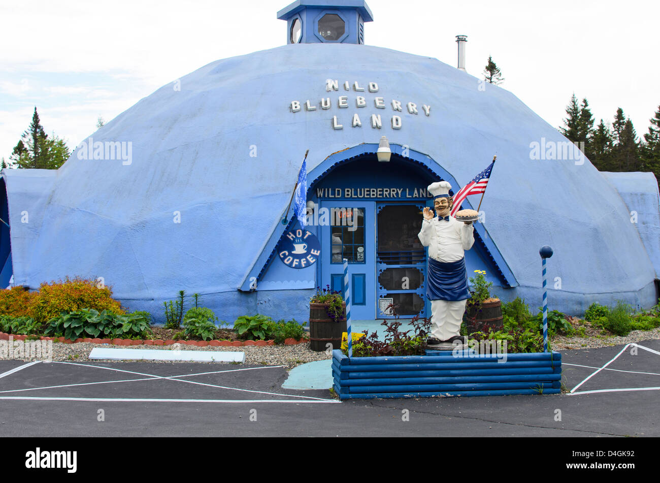 Wild Blueberry Land, a roadside attraction in Columbia Falls, Maine