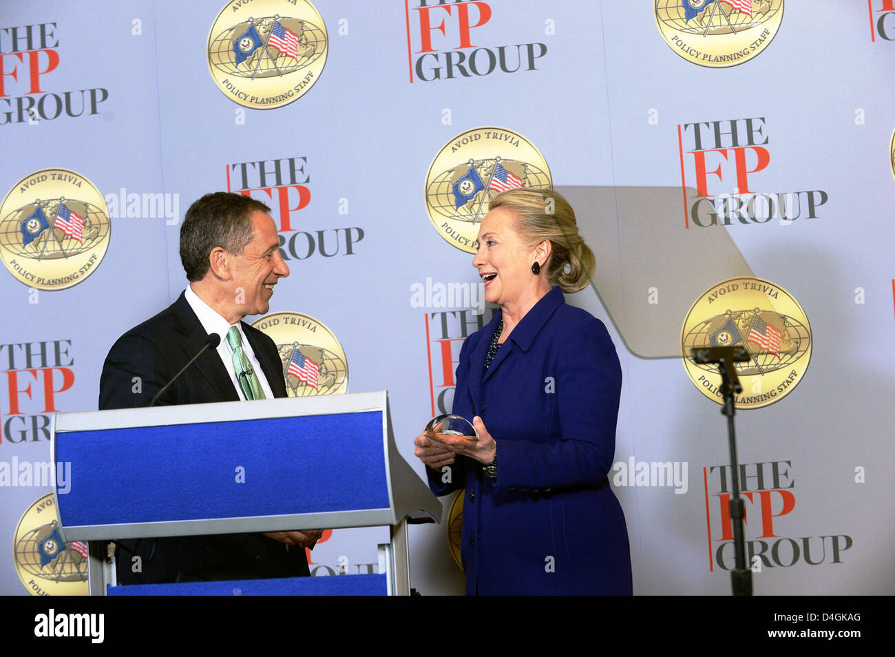 Secretary Clinton at Foreign Policy Group’s Transformational Trends 2013 Stock Photo