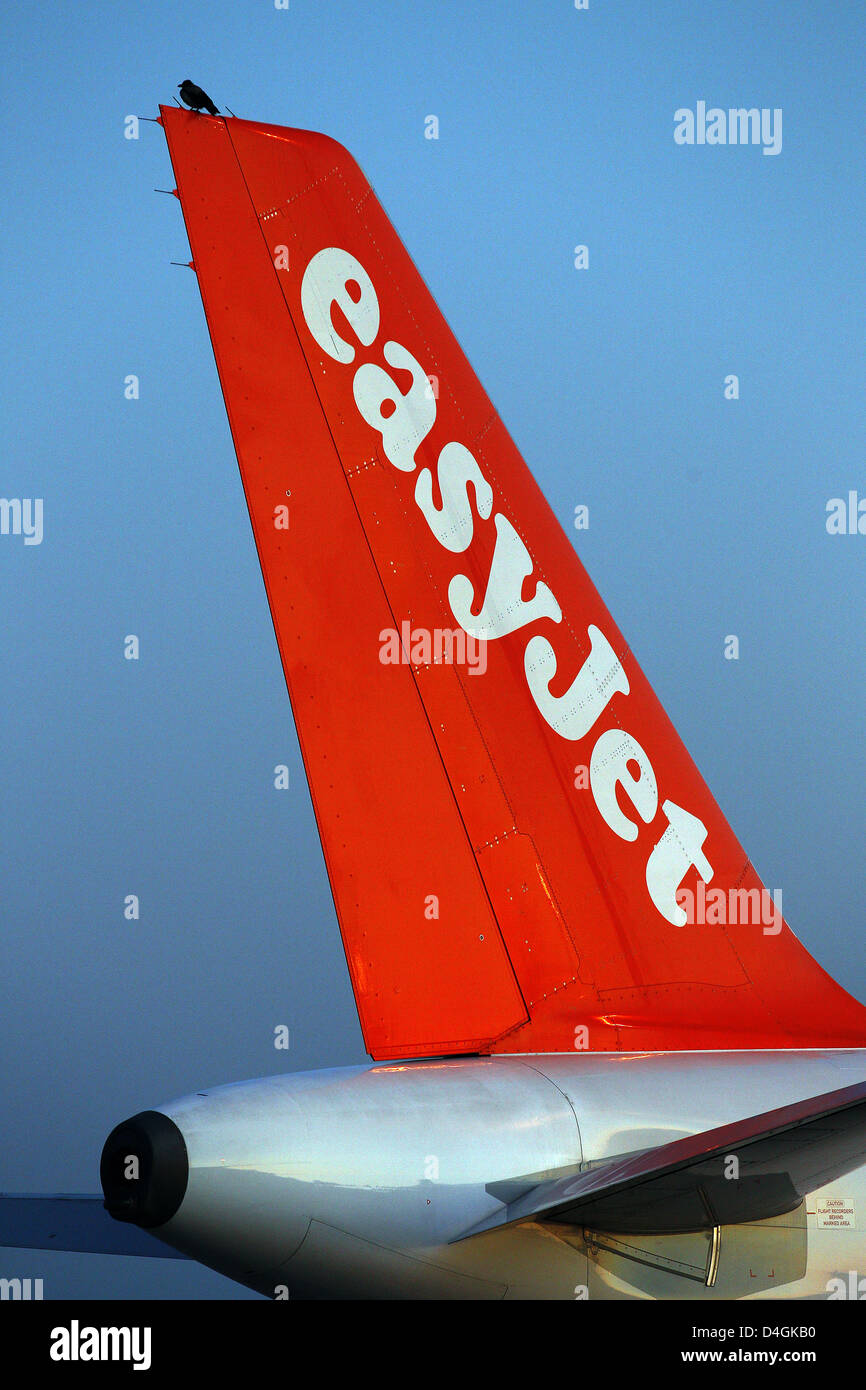 Schoenefeld, Germany, the tail of an airman from easyJet Stock Photo