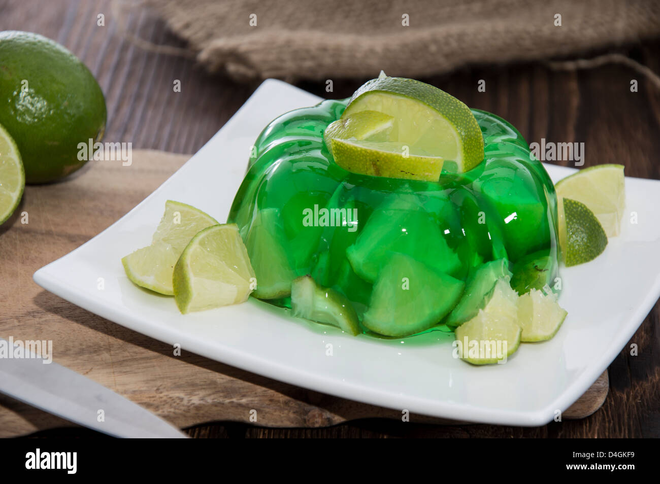 Lime Jello with freh fruits Stock Photo Alamy