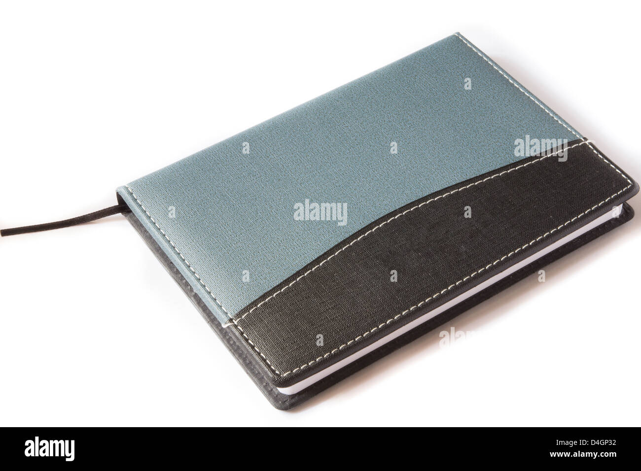 blue and black note book on a white background Stock Photo - Alamy