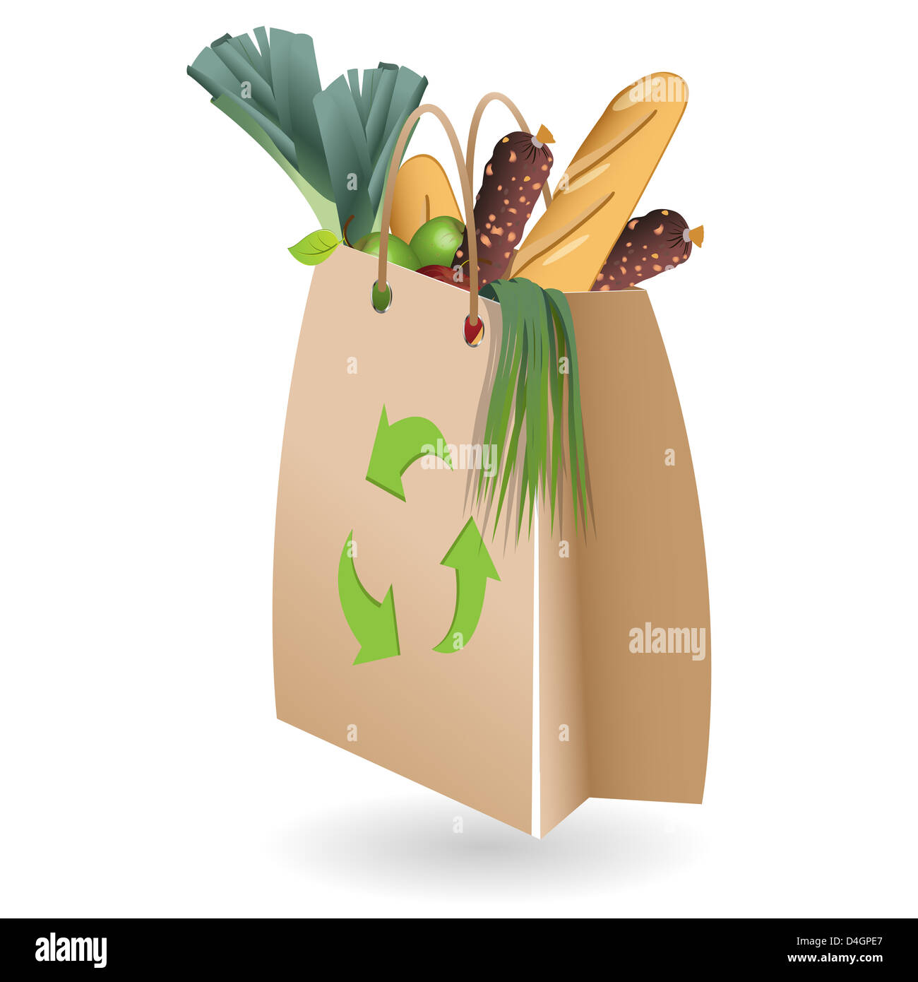 illustration, products of the feeding in paper package Stock Photo
