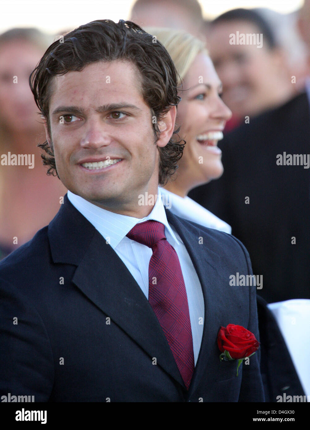 Prince Carl Philip of Sweden is pictured while celebrating the 31th birthday of his sister Crown Princess Victoria at the sports arena in Borgholm, Sweden, 14 July 2008. Photo: Albert Nieboer (Attention: NETHERLANDS OUT!) Stock Photo