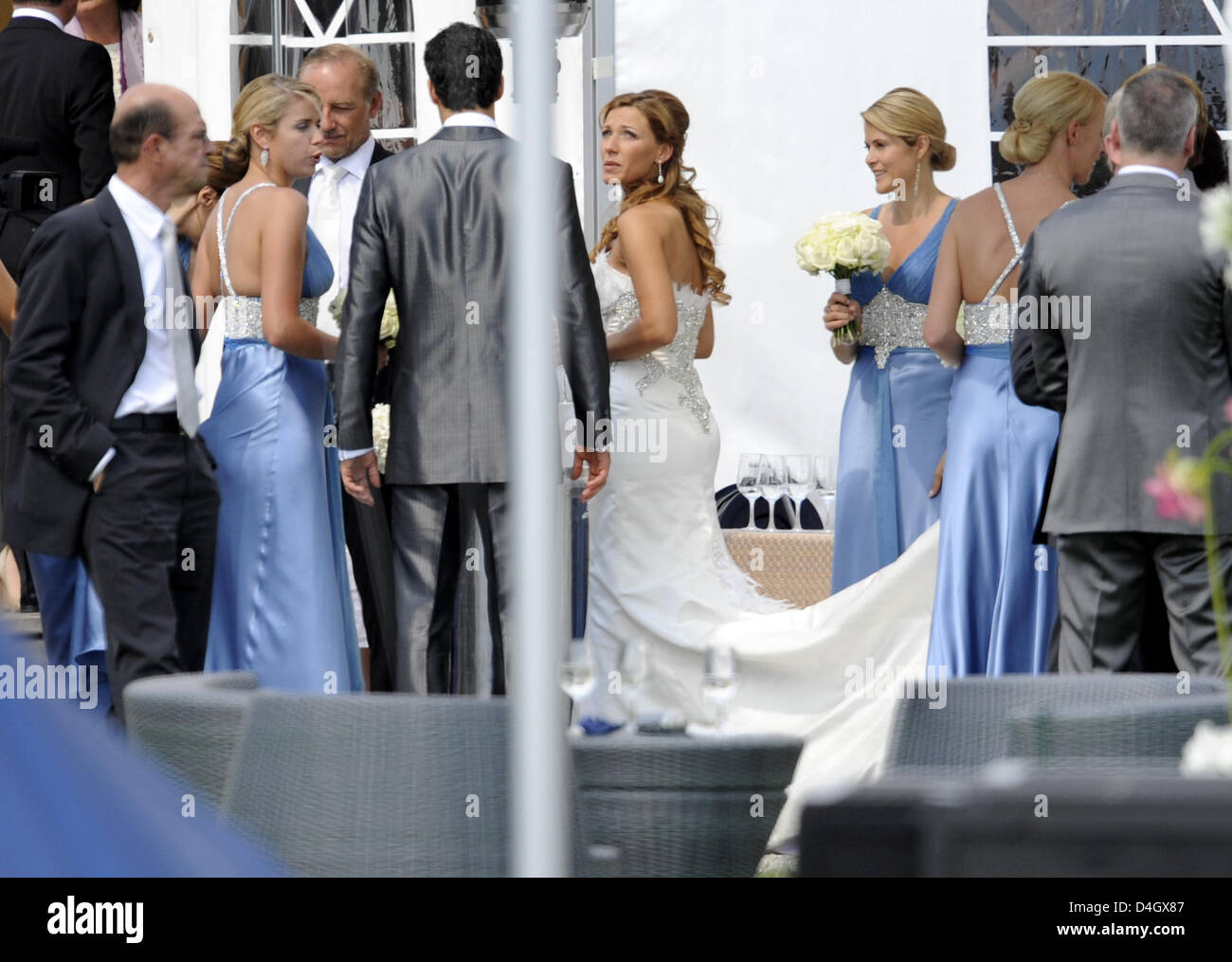 Newlyweds Simone Lambe Cr And Soccer International Michael Ballack Stock Photo Alamy
