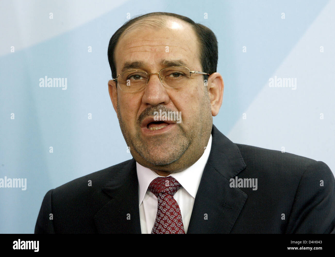 Iraqi Prime Minister Nuri al-Maliki is pictured in the Chancellery in Berlin, Germany, 22 July 2008. Maliki is on an official visit to Germany for several days. Photo: Wolfgang Kumm Stock Photo