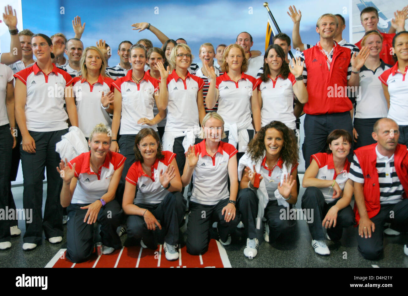 Members of the national rowing team and the women's national soccer