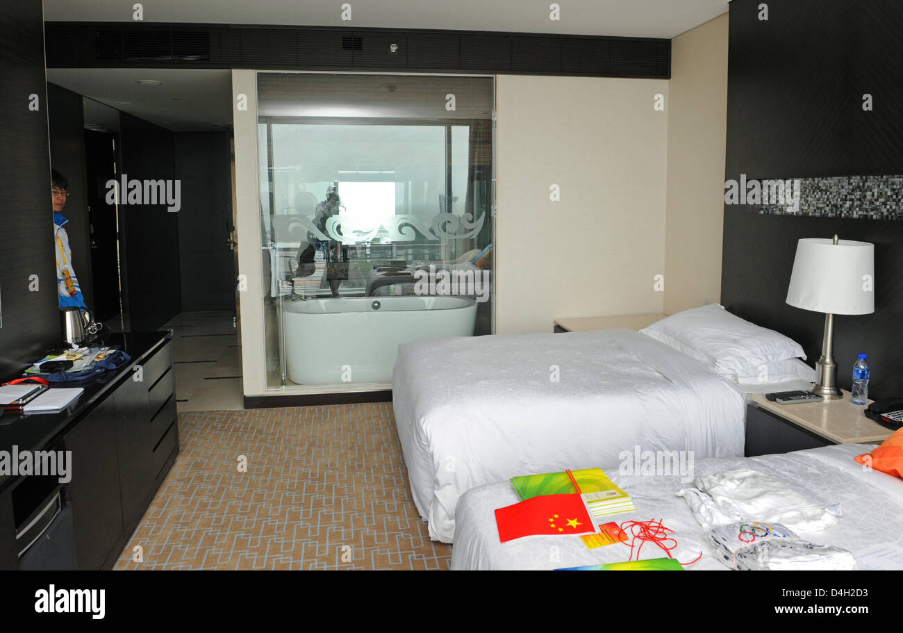An interior view of one of the athlete's rooms at the Olympic Village