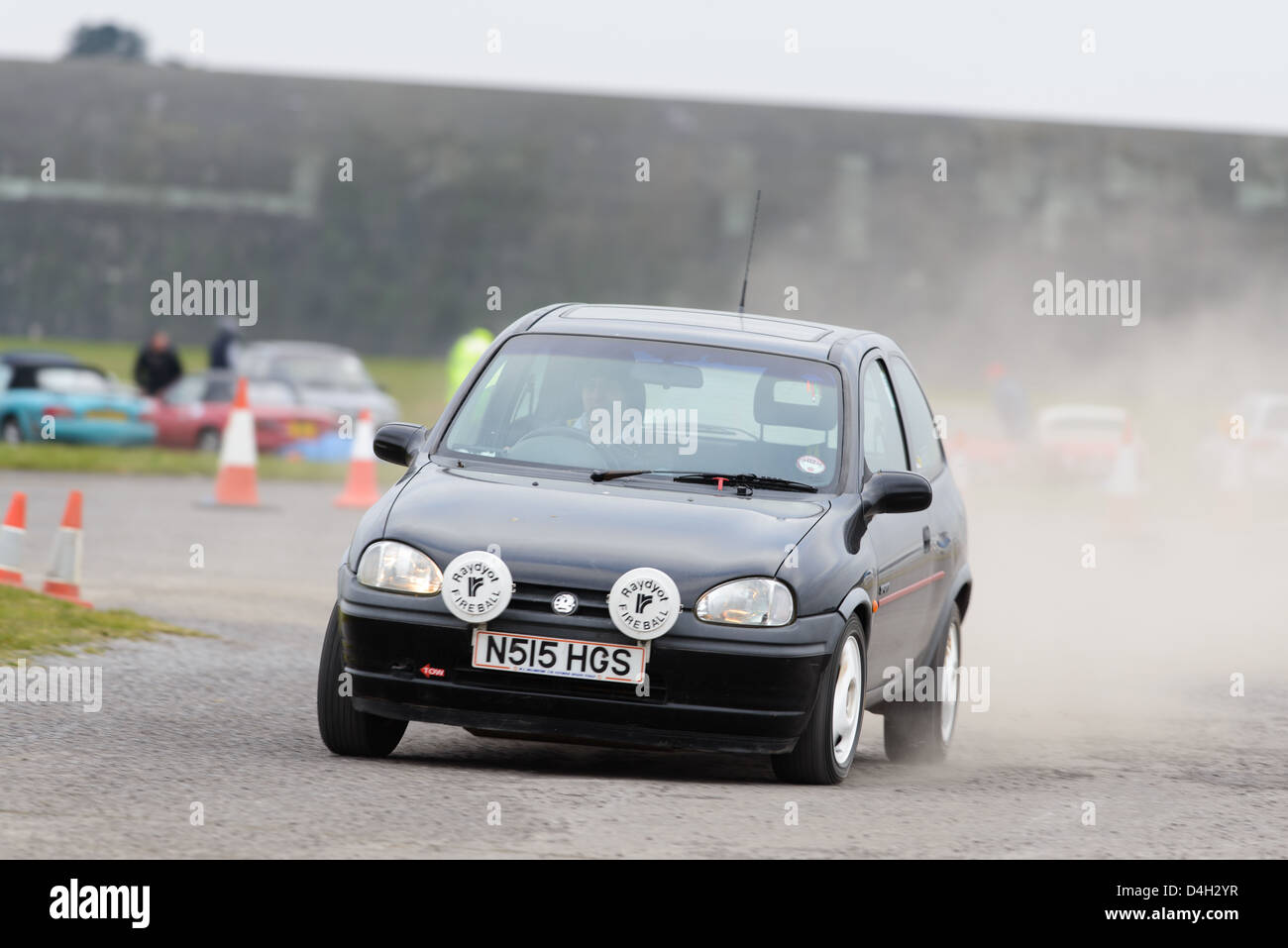 A car taking part in an AutoSolo event at the Cotswold Airport in ...