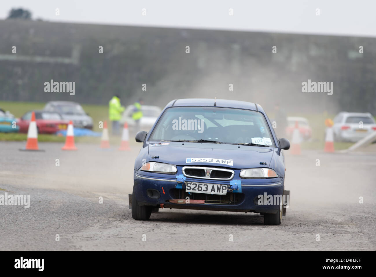 A car taking part in an AutoSolo event at the Cotswold Airport in ...