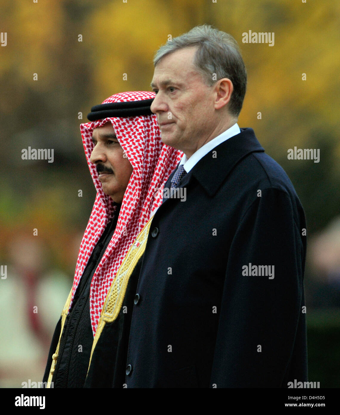 German President Horst Koehler (R) and King of Bahrain, Sheik Hamad bin ...