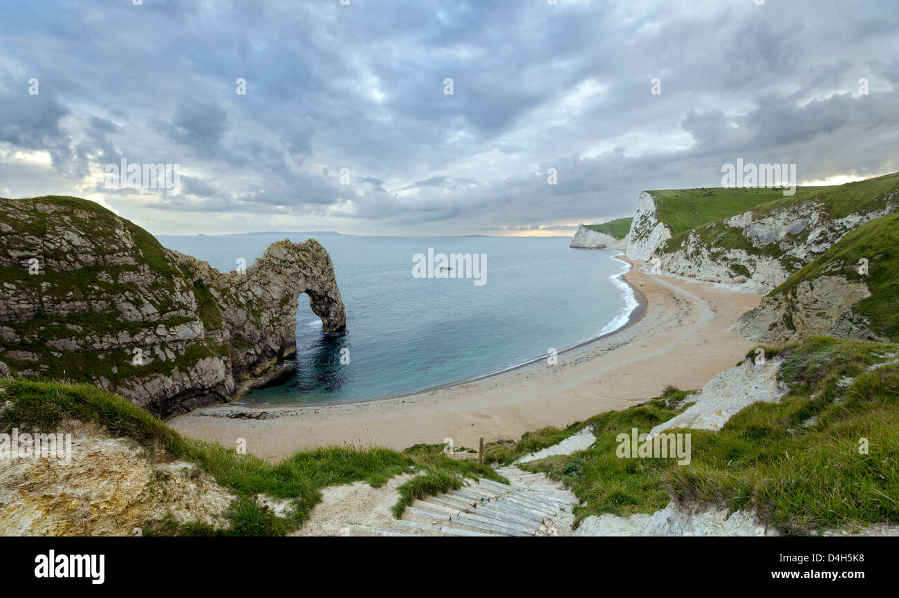Durdle Door a natural limestone arch on the Jurassic Coast in Dorset Stock Photo
