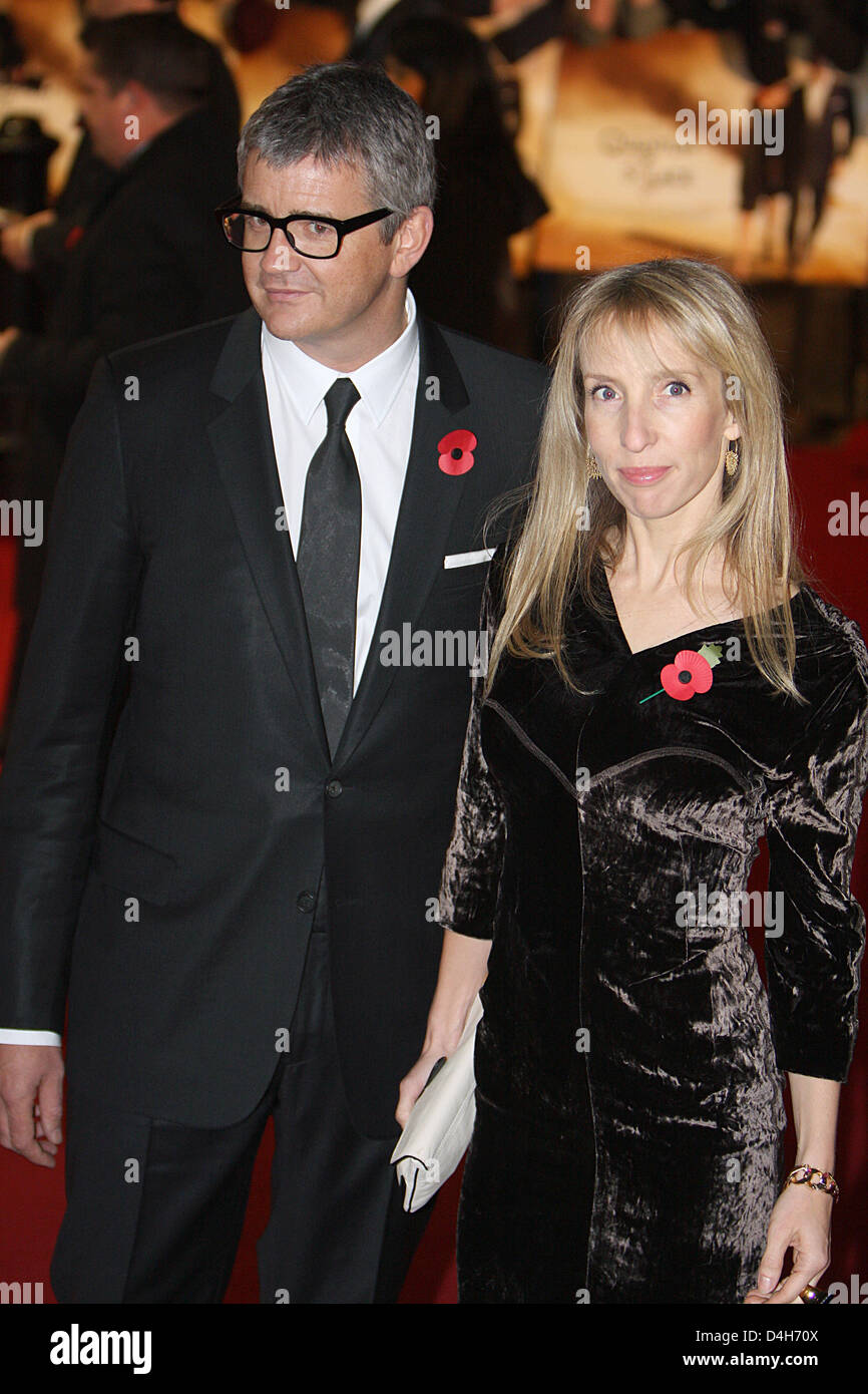 Photographer Sam Taylor Wood and his guest arrive for the world premiere of the new James Bond film 'Quantum Of Solace' at Odeon Leicester Square in London, Great Britain, 29 October 2008. Photo: Patrick van Katwijk Stock Photo