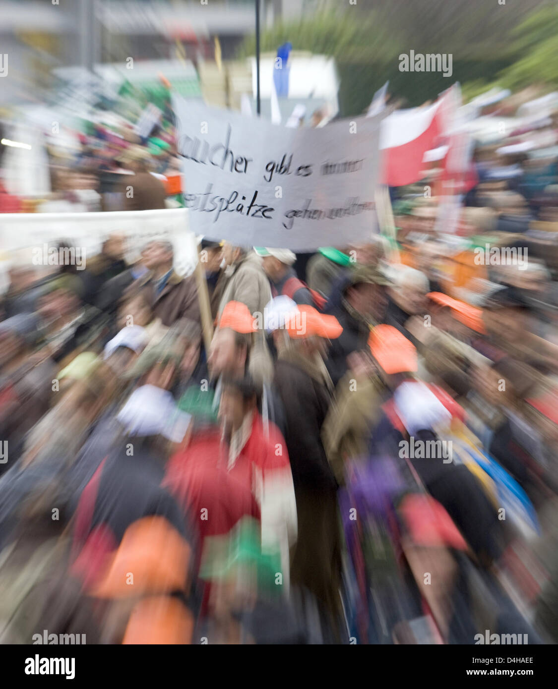European tobacco growers demonstrate with banners reading ?There will