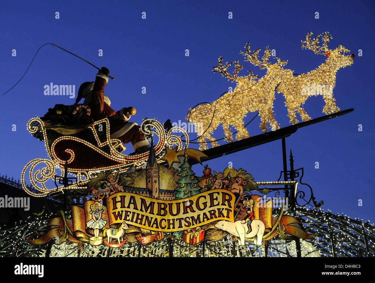 Bright lights captured at the Christmas fair in Hamburg, Germany, 24