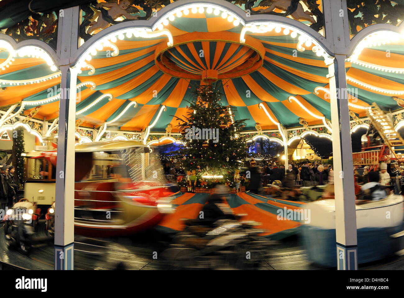 Bright lights captured at the Christmas fair in Hamburg, Germany, 24