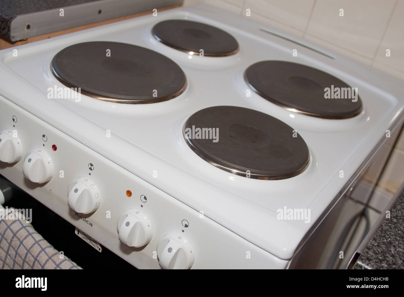 freestanding electric cooker hob Stock Photo