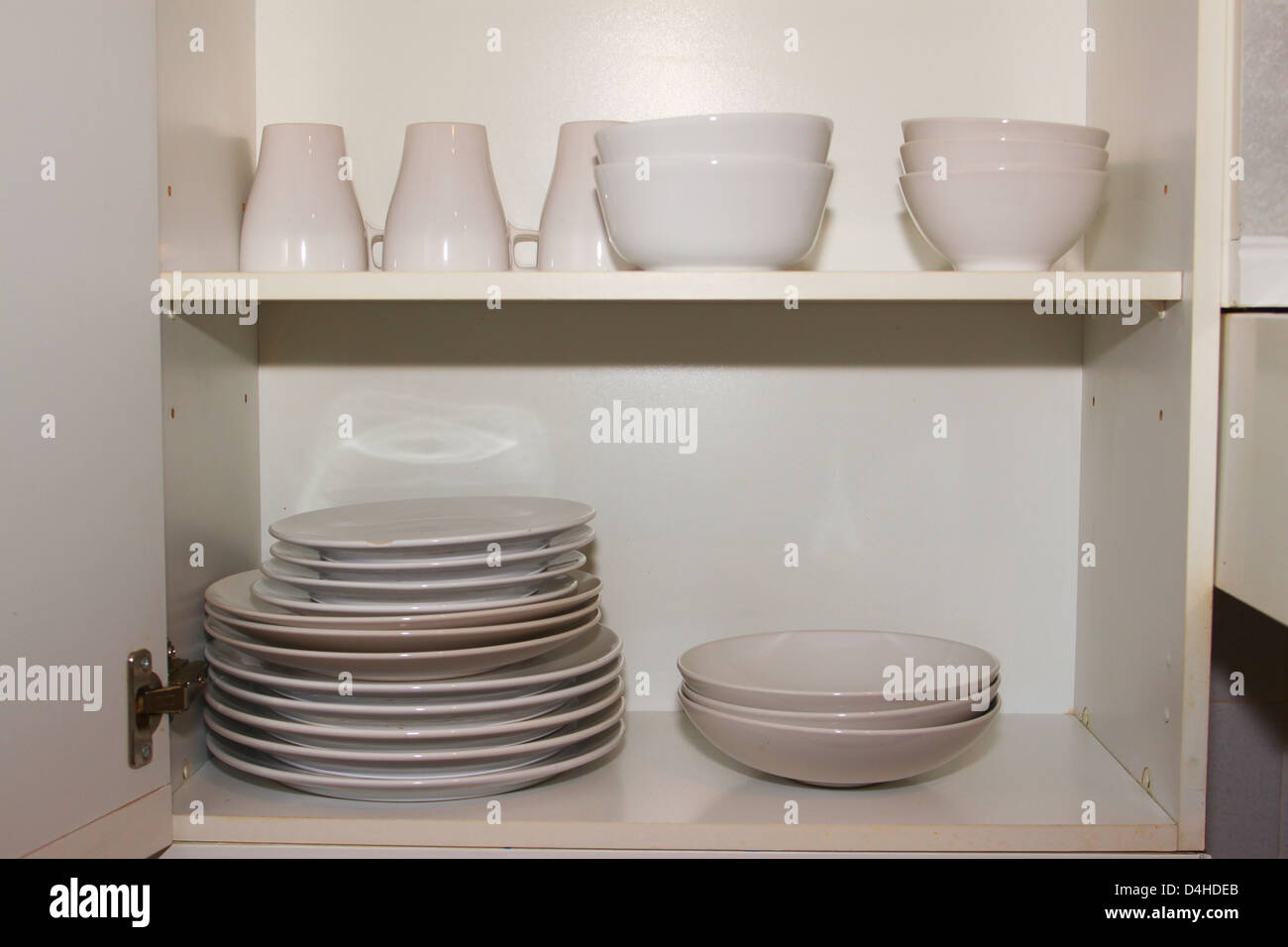 Plates And Dishes In Kitchen Cupboard Stock Photo 54473507 Alamy