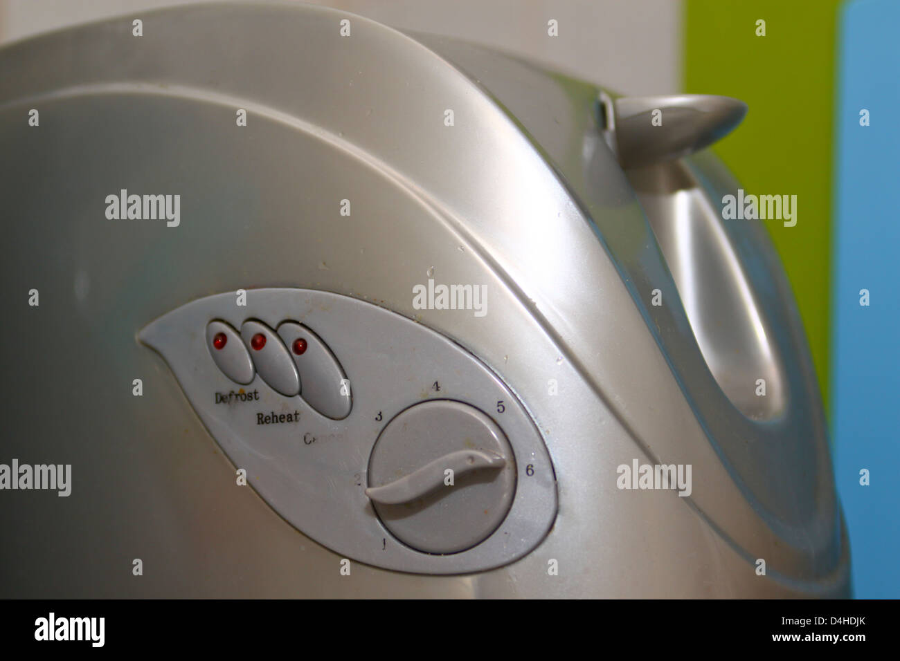buttons and controls on silver electric toaster Stock Photo Alamy