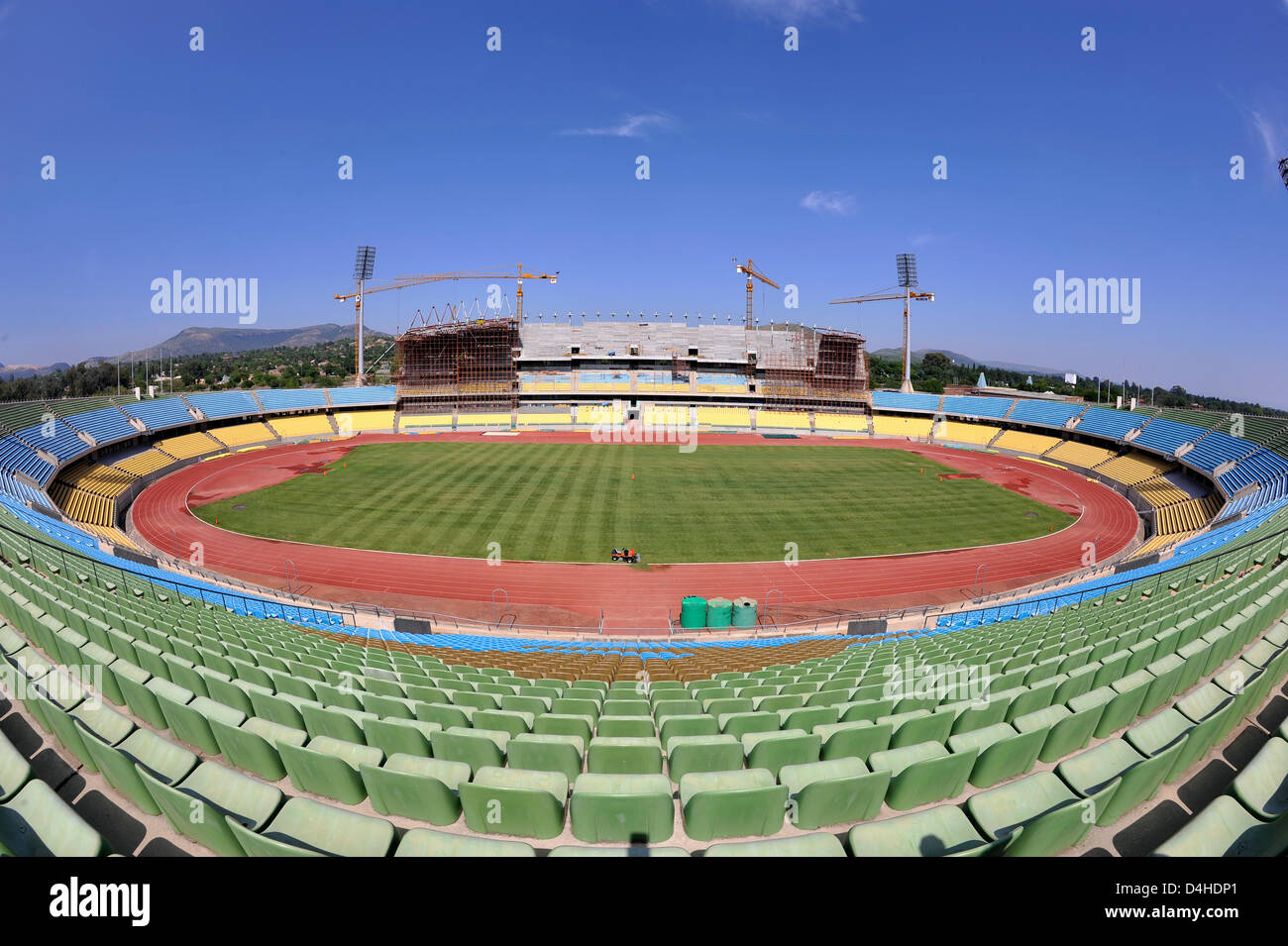 View into the construction site of the Royal Bafokeng stadium on Rustenburg, South Africa, 25 November 2008. The stadium should be a venue for both the 2009 FIFA Confederations Cup and the 2010 FIFA World Cup South Africa. Photo: Gero Breloer Stock Photo