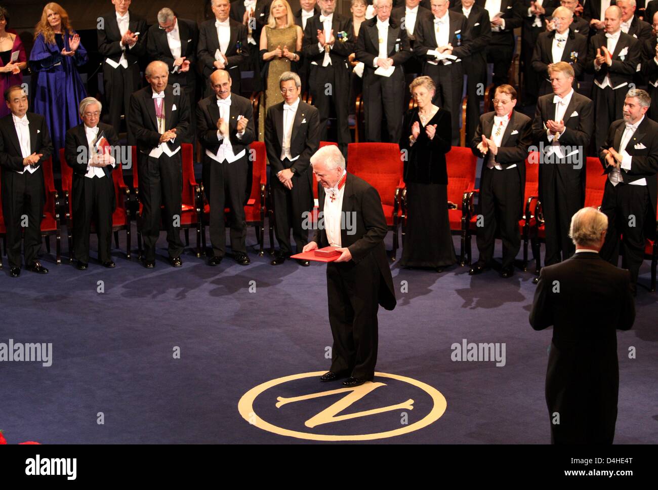German Nobel Prize laureate in medicine, Harald zur Hausen, receives the Nobel Prize during a