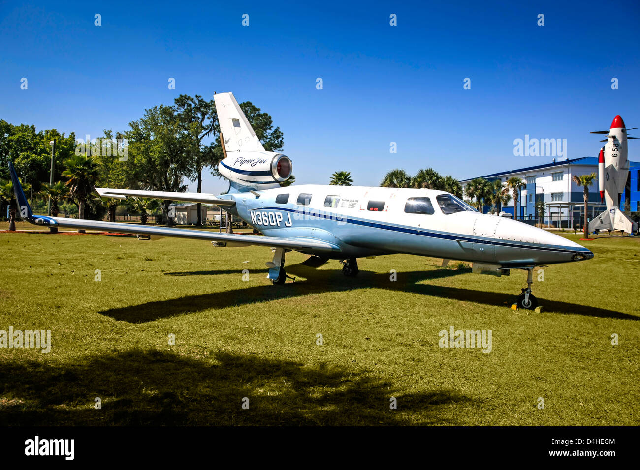 A PiperJet PA-47 plane outside the Sun n Fun Florida Air Museum at Lakeland Stock Photo
