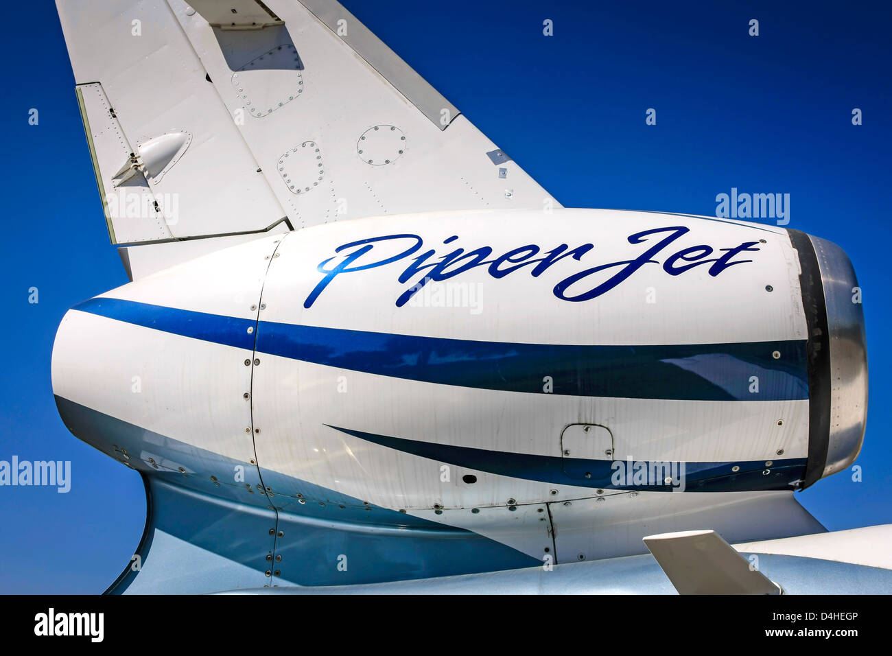 A PiperJet PA-47 plane outside the Sun n Fun Florida Air Museum at Lakeland Stock Photo