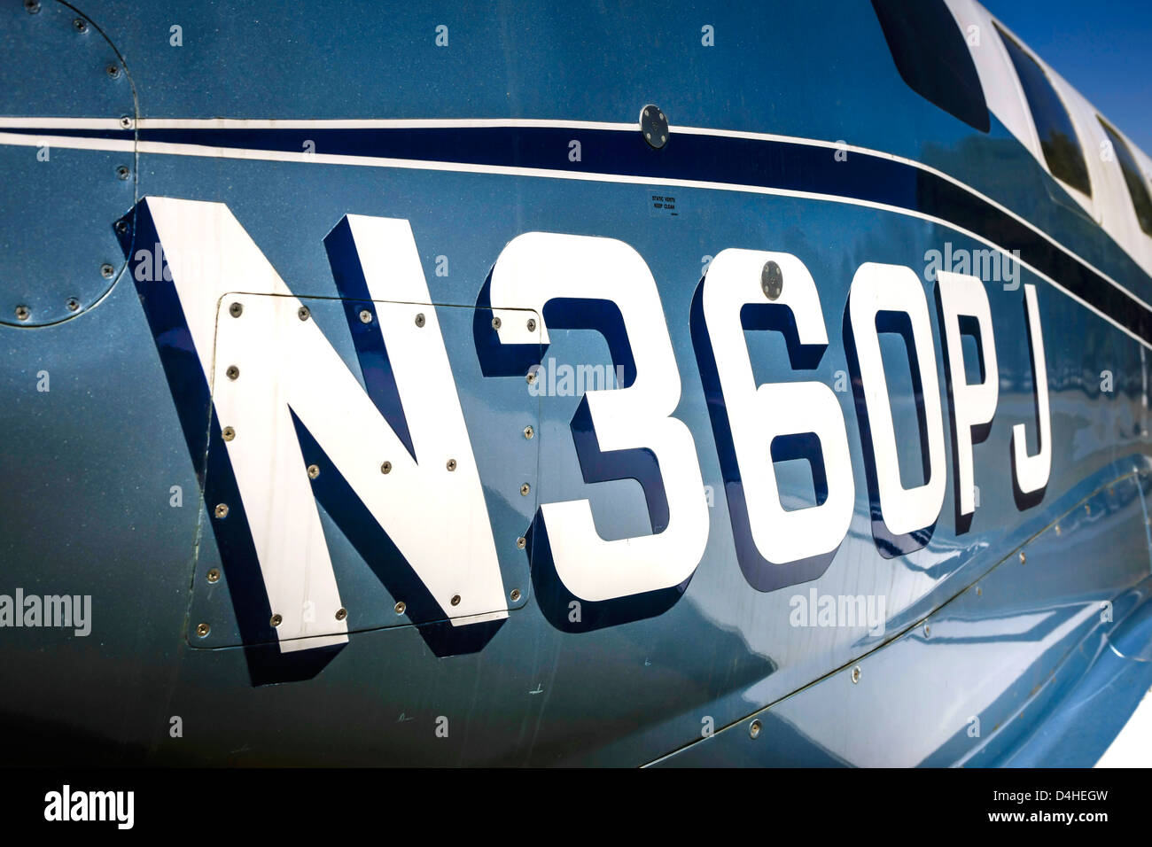 A PiperJet PA47 plane outside the Sun n Fun Florida Air Museum at