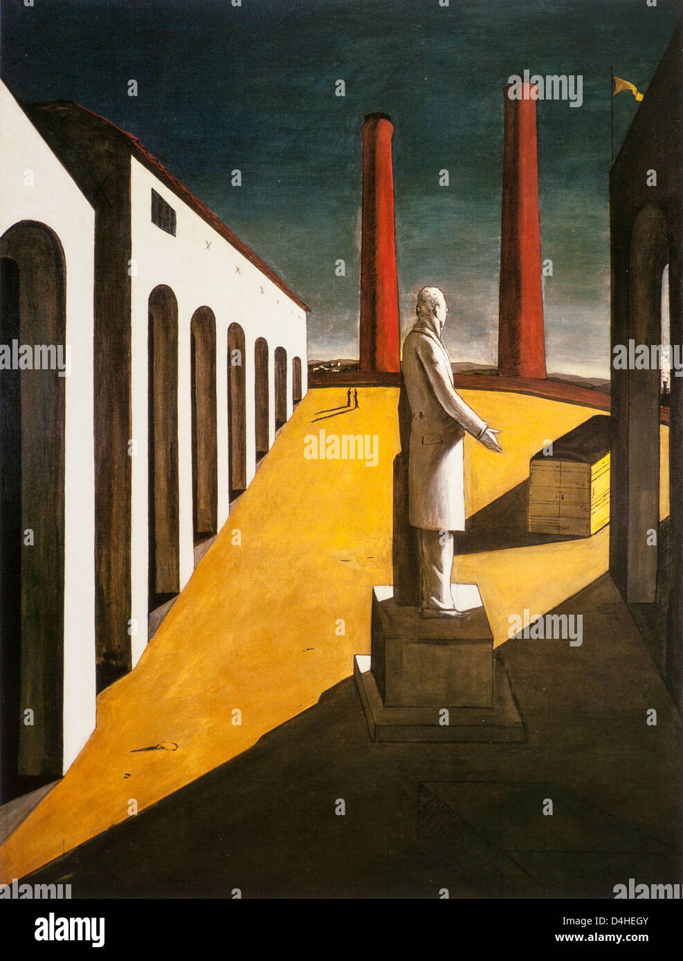 The Enigma of a Day, 1914 by Giorgio De Chirico at the Museum of Modern Art, New York Stock Photo
