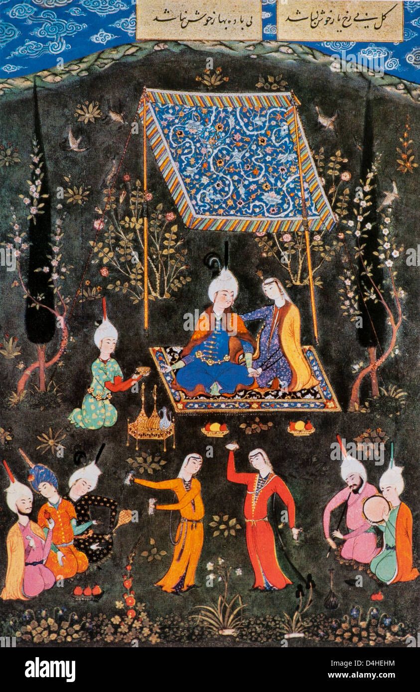 Divan Hafiz, c. 1533 by Sultan Mohammed Tabrizi Stock Photo