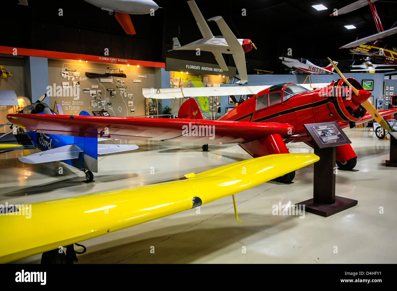 Aircraft exhibits inside the Sun n Fun Florida Air Museum in Lakeland
