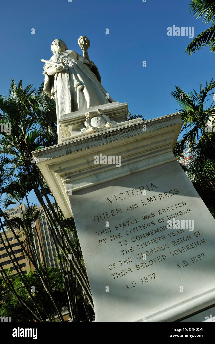 Durban, KwaZuluNatal, South Africa, statue of Queen Victoria, reigning