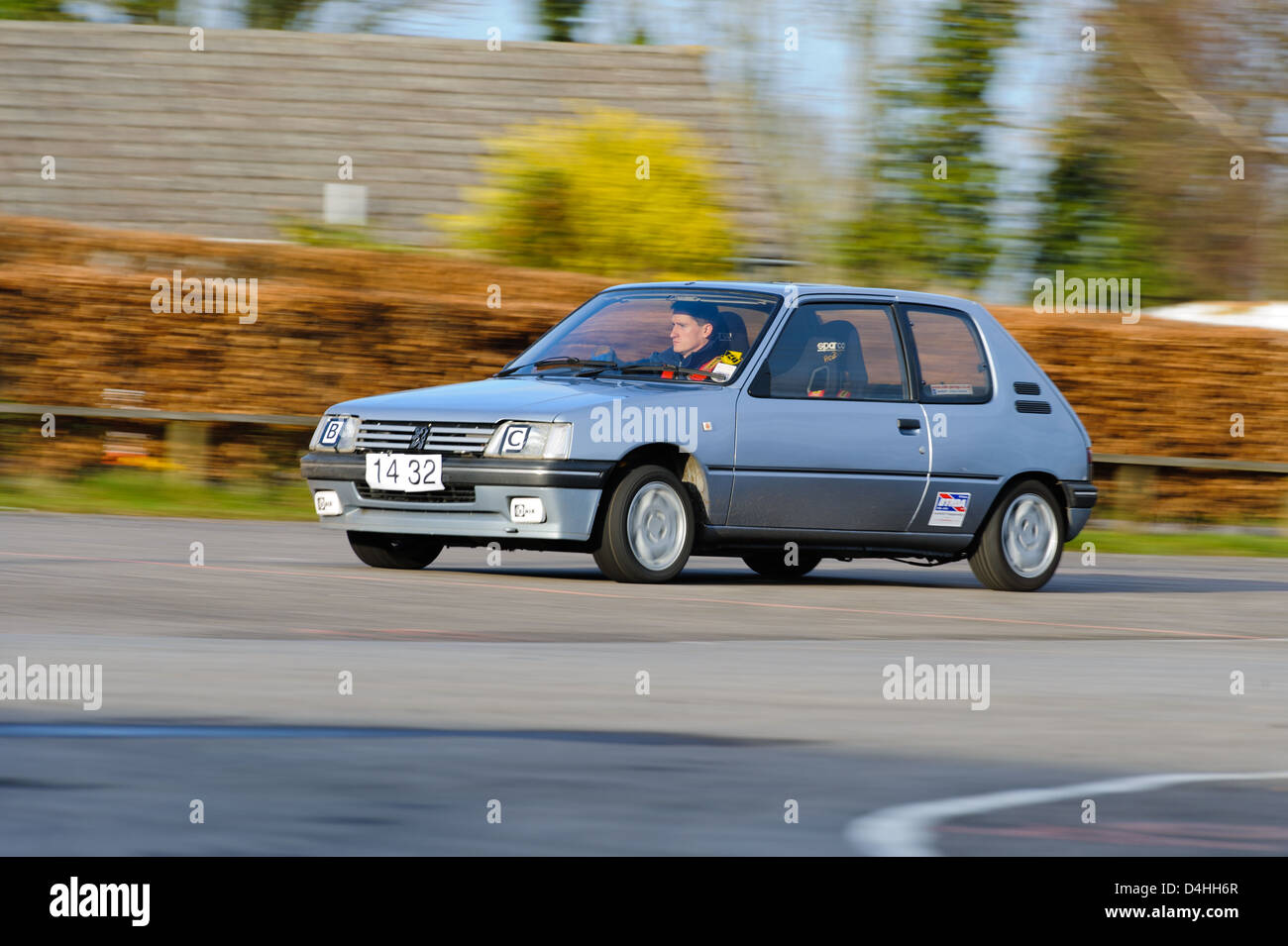 A car taking part in an AutoSolo event at Castle Combe Circuit Stock ...