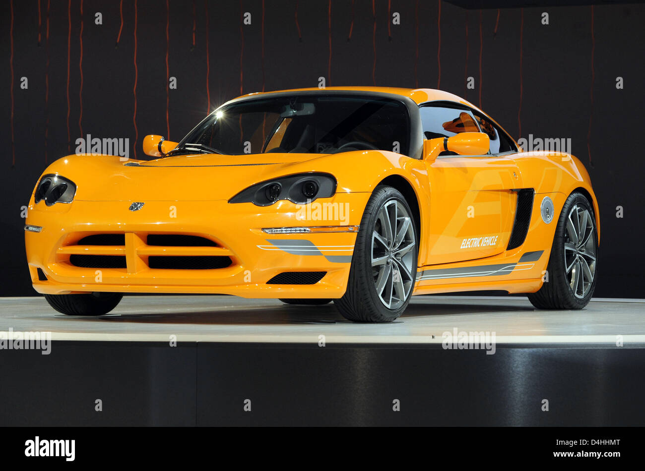 The electric car concept ?Dodge Circuit EV? seen on display at the