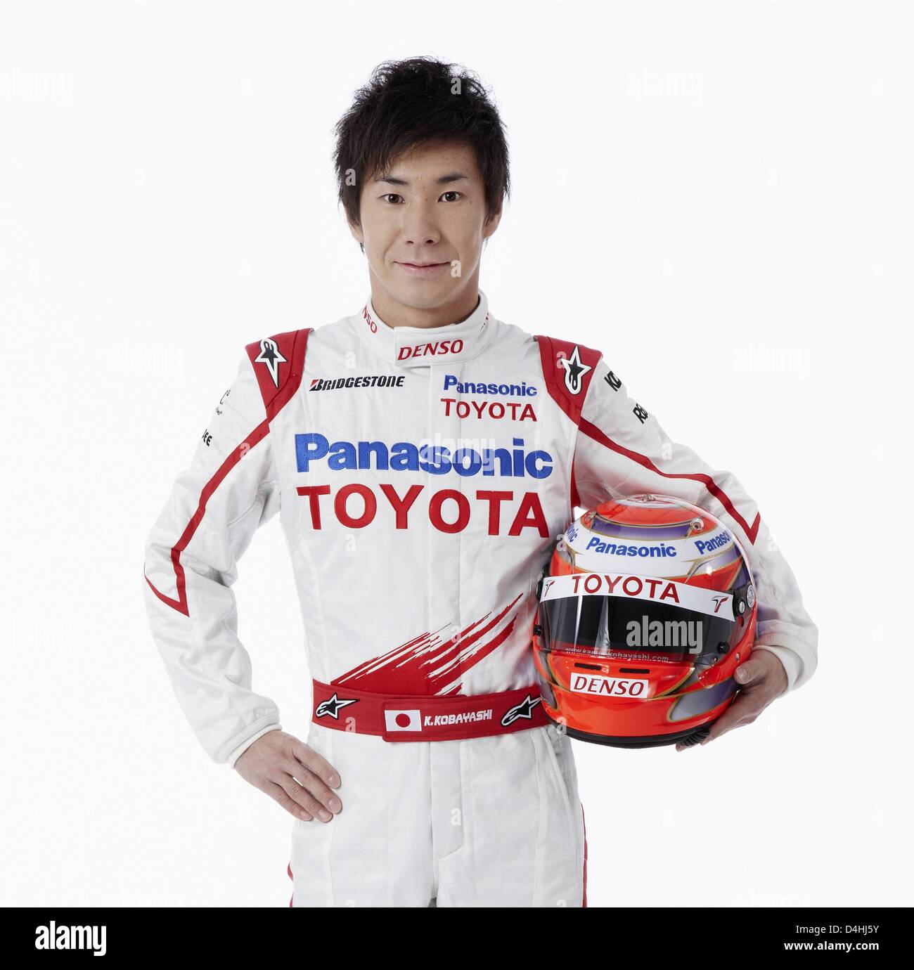 Japanese Formula One test driver Kamui Kobayashi is pictured during an online presentation of the new Toyota Formula One racing car TF109 for 2009, 15 January 2009. Photo: PANASONIC TOYOTA RACING (Attention: Editorial use only) Stock Photo