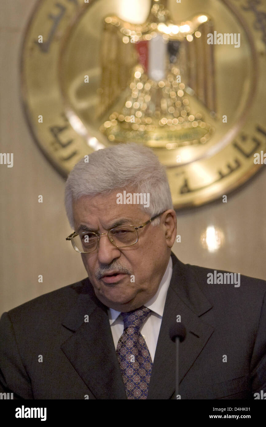 President of the Palestinian National Authority Mahmud Abbas gives a ...