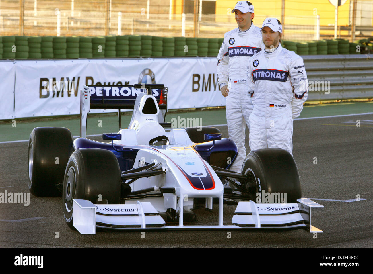 BMW Sauber?s Formula One drivers Rober Kubica of Poland (L) and