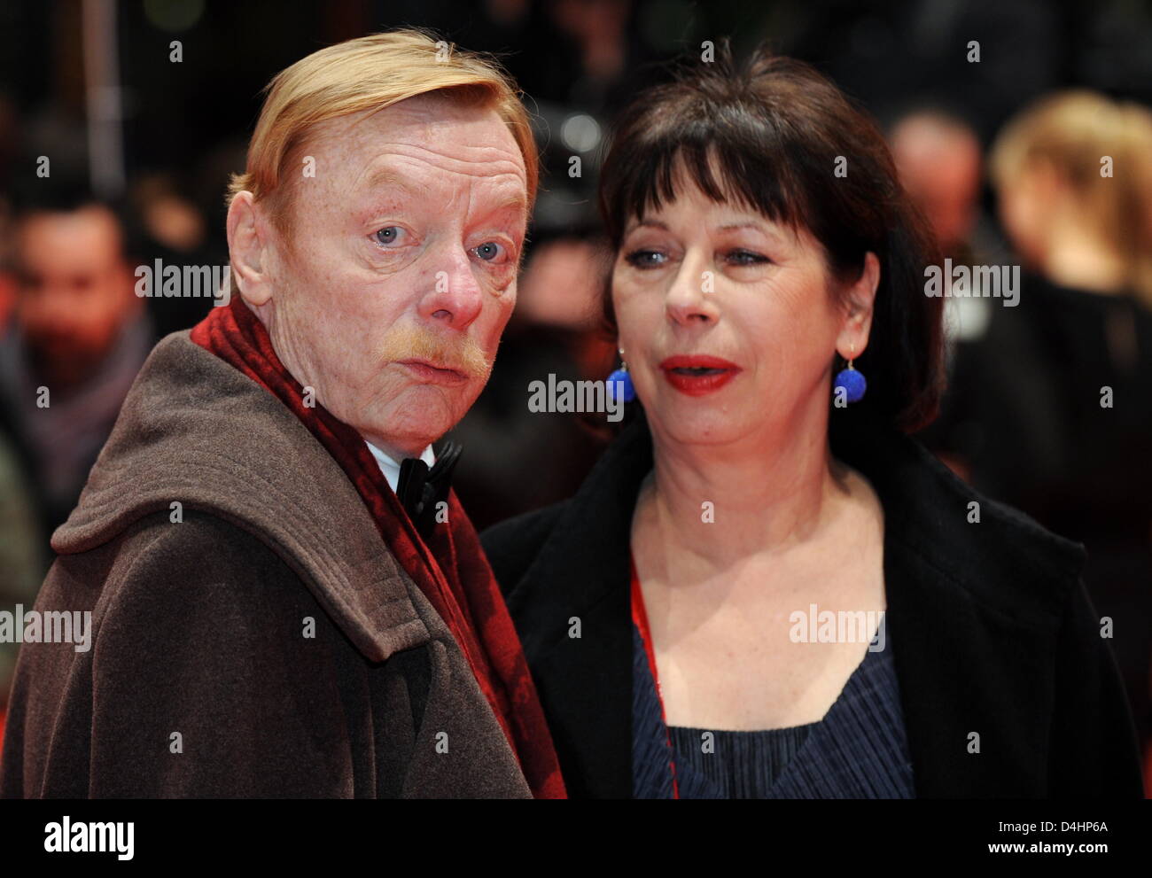 German actor Otto Sander and his wife, actress Monika Hansen, arrive at the premiere of the film ?The International? at the 59th Berlin International Film Festival, also referred to as Berlinale, in Berlin, Germany, 05 February 2009. The film opens the 59th Berlinale at Potsdamer Platz. Within the scope of the official competition, 18 movies will compete for the golden and silver b Stock Photo