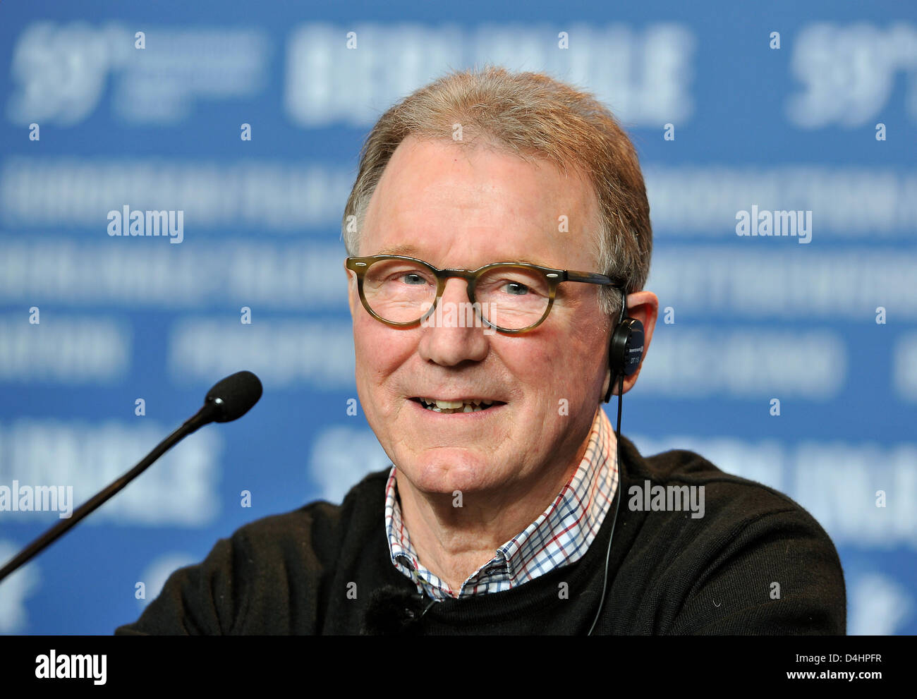 Danish actor Finn Nielsen smiles during a press conference of her film ?Little Soldier? at the 59th Berlin International Film Festival in Berlin, Germany, 06 February 2009. A total of 18 films compete for the Silver and Golden Bears of the 59th Berlinale. Photo: GERO BRELOER Stock Photo