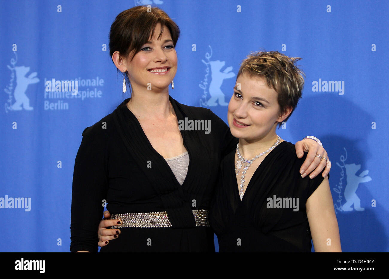 New Zealand actress Kerry Fox (L) and Romanian actress Anamaria Marinca pose at the photocall for their film ?Storm? at the 59th Berlin International Film Festival in Berlin, Germany, 07 February 2009. The film is one of 18 films to compete for the Silver and Golden Bears of the 59th Berlinale. Photo: ALINA NOVOPASHINA Stock Photo