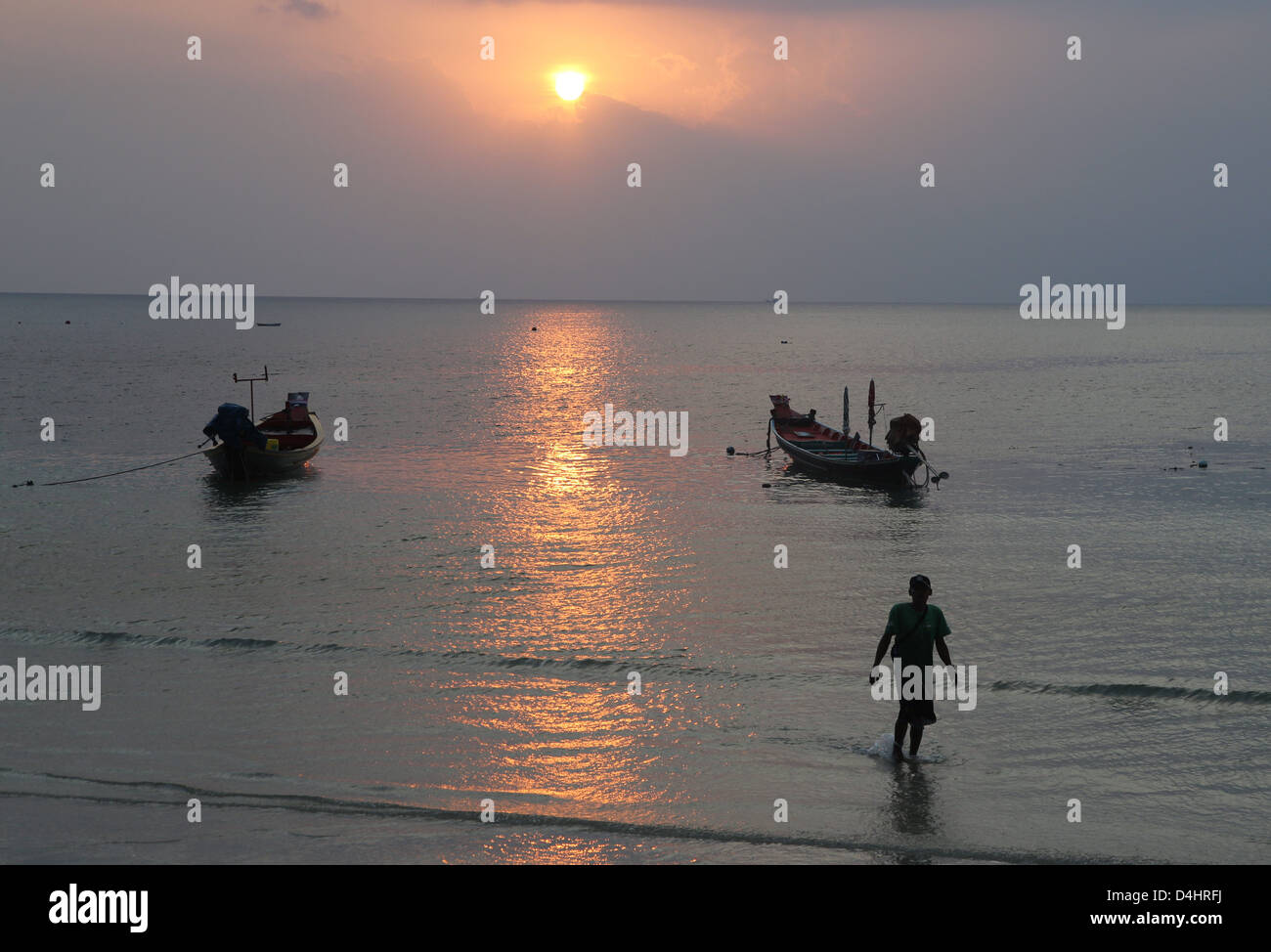 Sunset at Sairee Beach, Koh Tao, Thailand Stock Photo Alamy