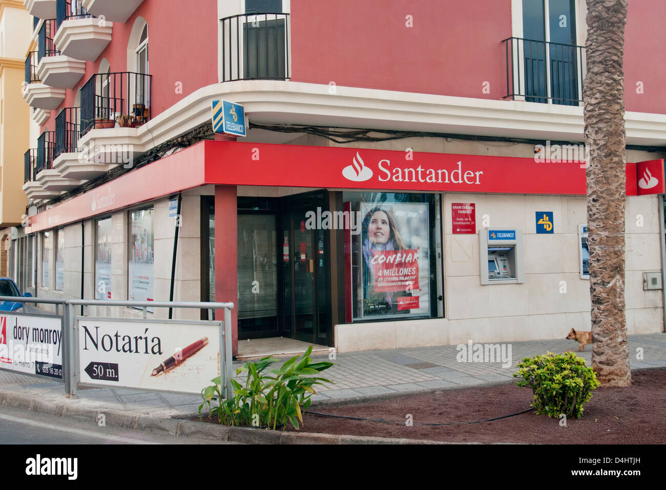 Santander Bank Spain Stock Photo